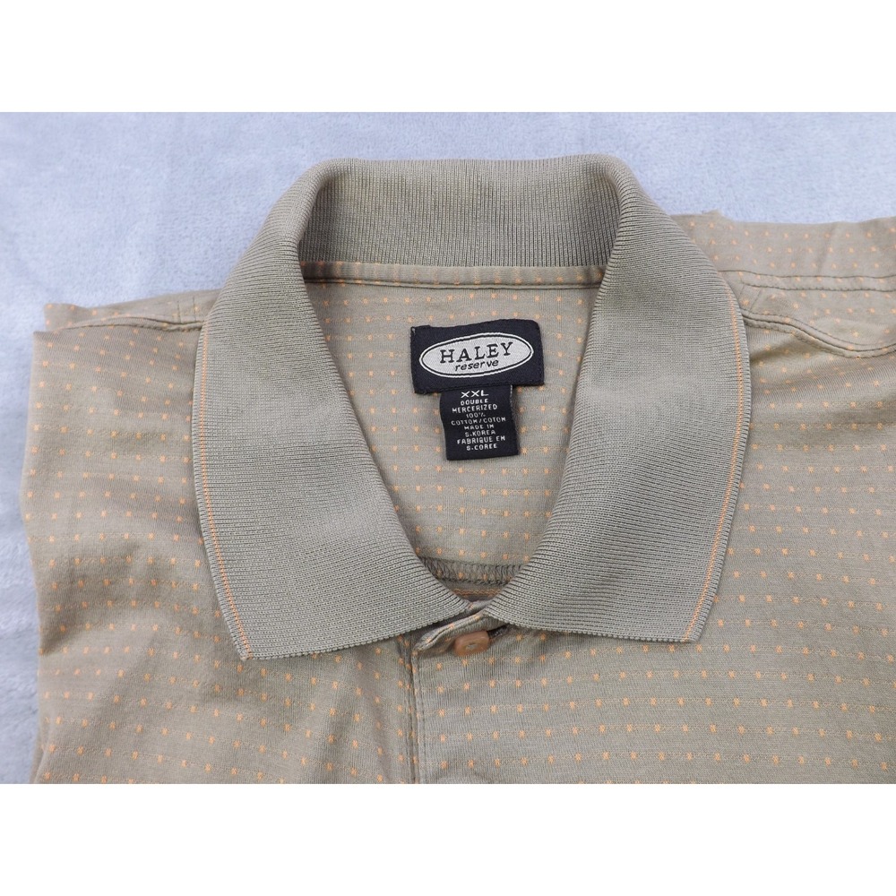 Haley Reserve Polo Shirts Men's XXL  Brn/Blk/Wht, Greenish Tan/Orange Set of Two - Picture 2 of 16